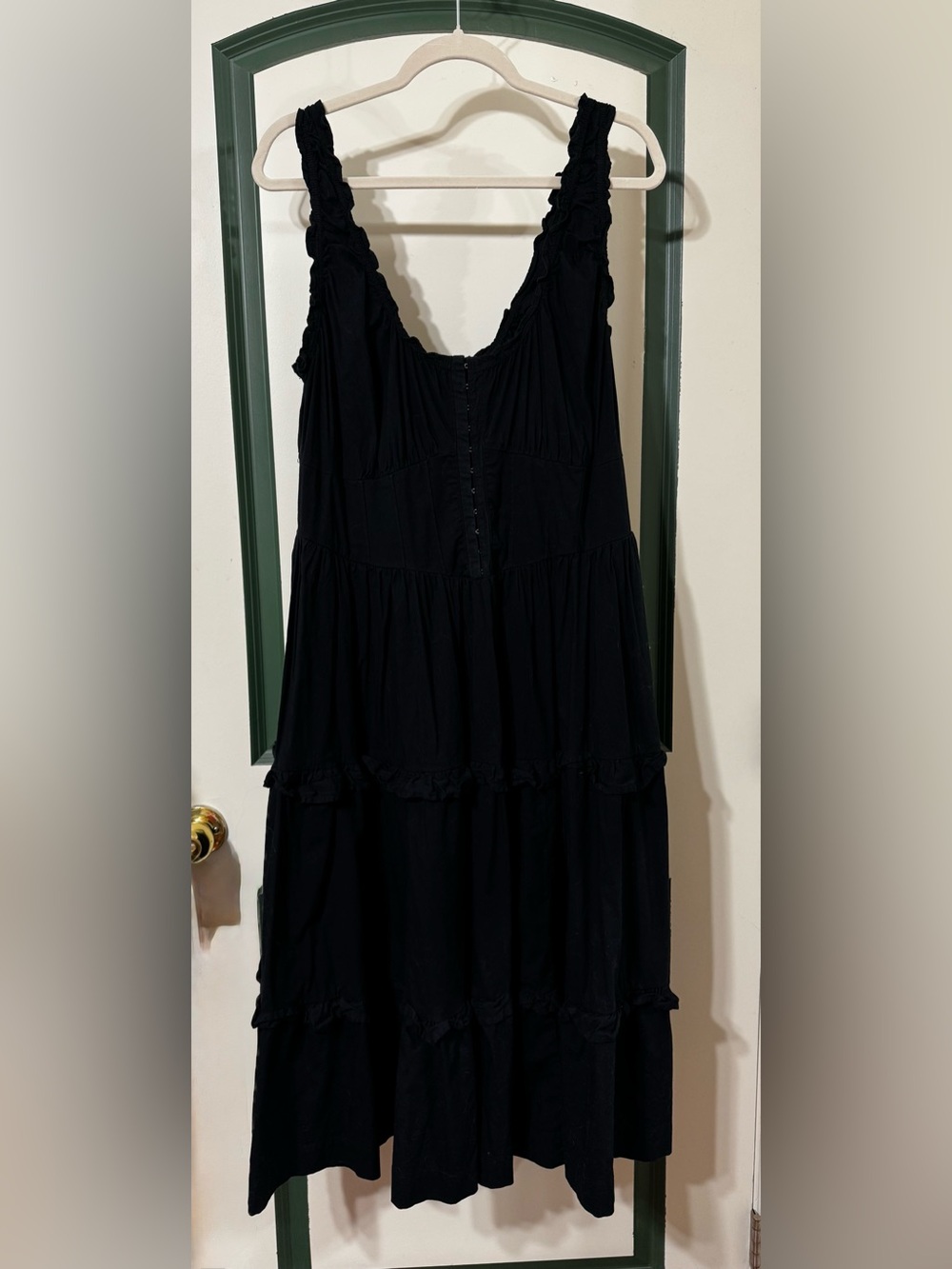 ava & viv womens corset midi a-line dress black